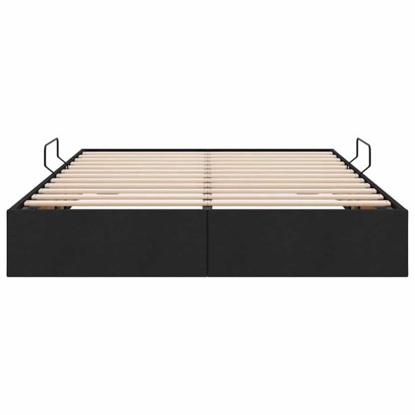 Легло с място за съхранение с матрак Черно 140 x 200 cm текстил