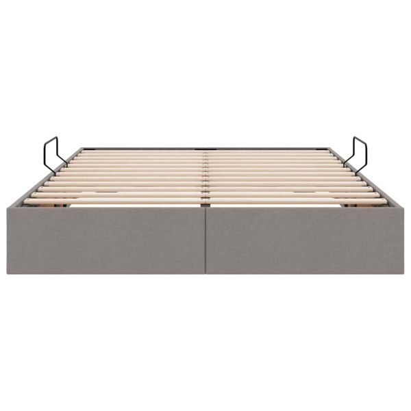 Легло с място за съхранение с матрак Таупе 140 x 200 cm текстил