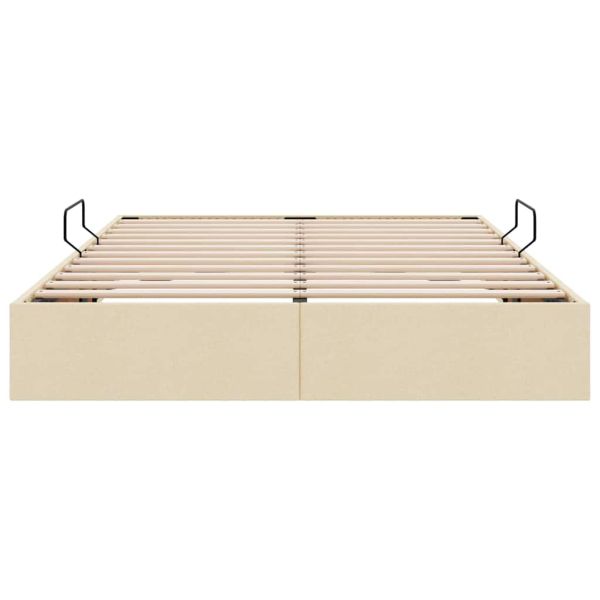 Легло с място за съхранение Кремав 140 x 200 cm текстил