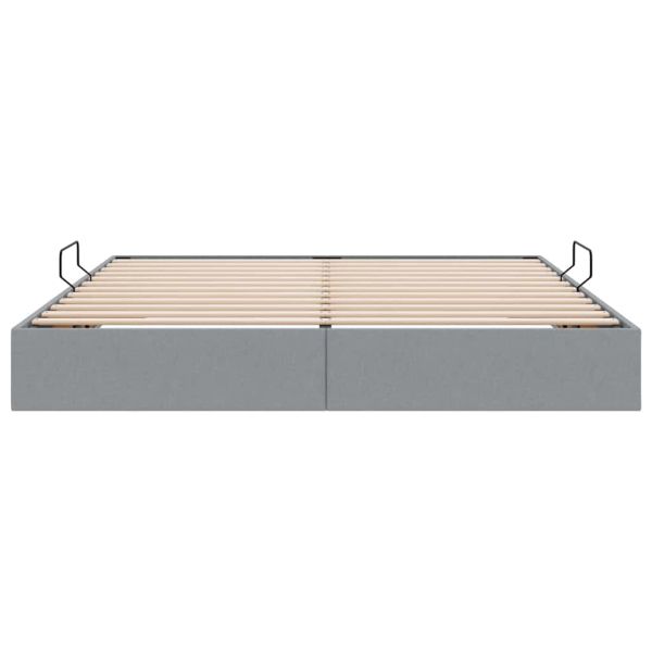 Легло с място за съхранение Светлосиво 160 x 200 cm текстил