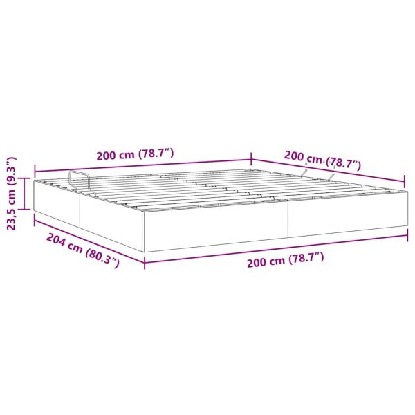 Легло с място за съхранение с матрак Черно 200 x 200 cm текстил