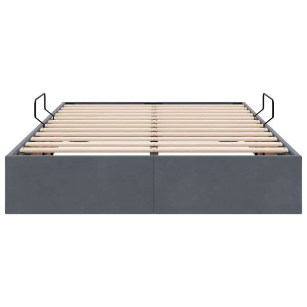 Легло с място за съхранение Тъмен сив 120 x 200 cm Кадифе