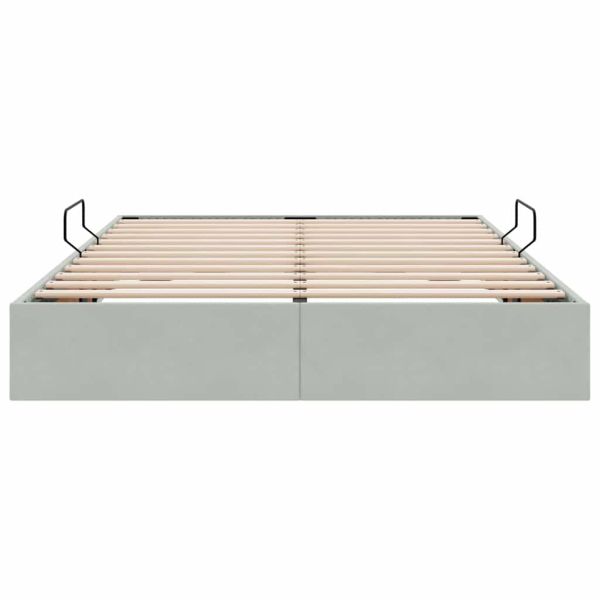 Легло с място за съхранение Светлосиво 140 x 190 cm Кадифе