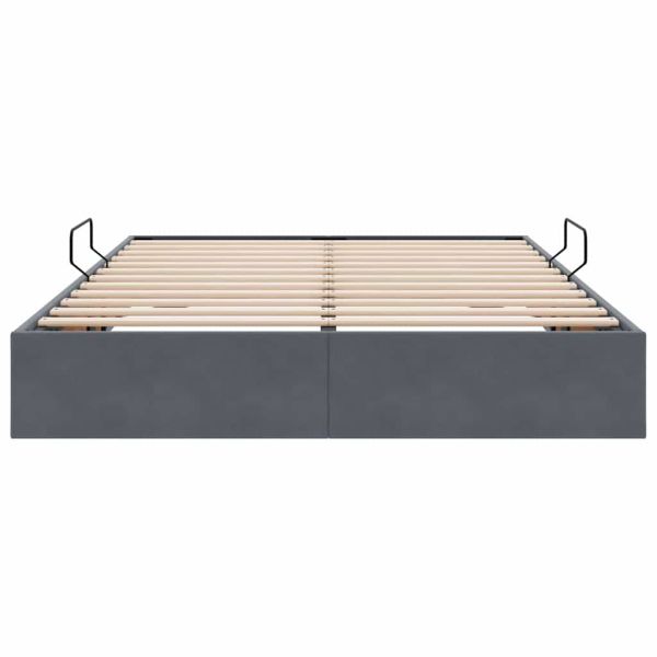 Легло с място за съхранение Тъмен сив 140 x 190 cm Кадифе