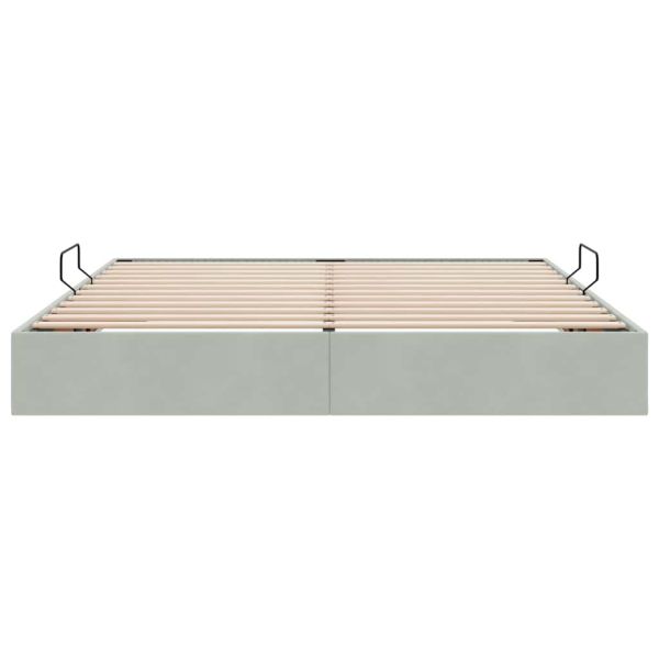 Легло с място за съхранение Светлосиво 160 x 200 cm Кадифе