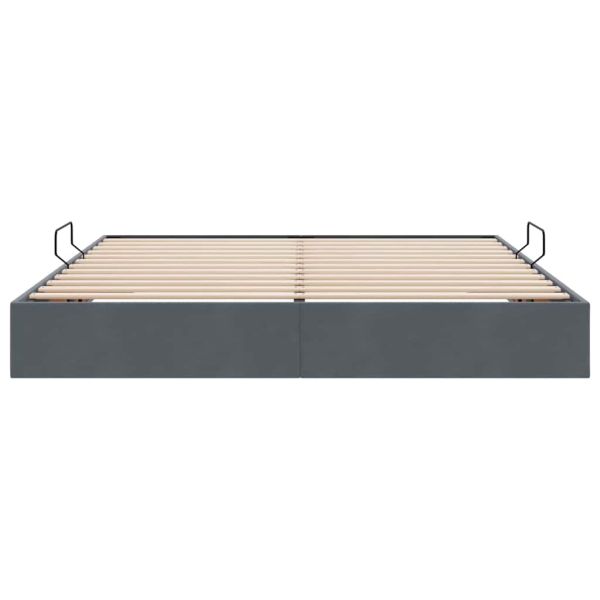 Легло с място за съхранение Тъмен сив 180 x 200 cm Кадифе