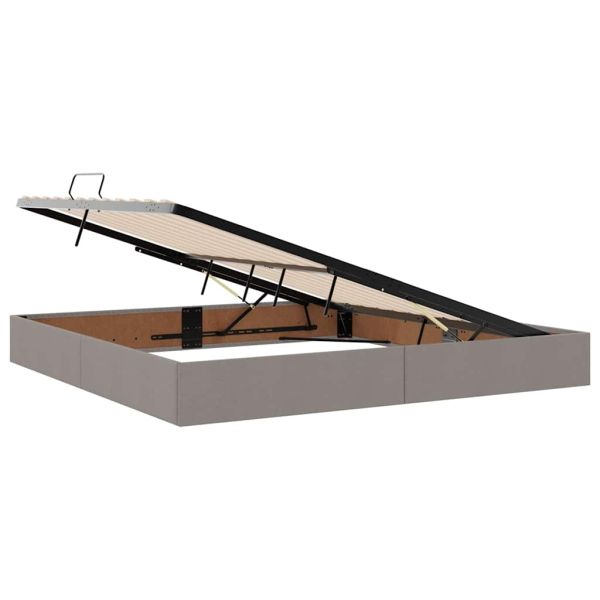 Легло с място за съхранение и матрак Таупе 200 x 200 cm