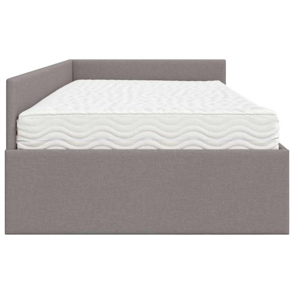 Ъглова рамка за легло с матрак Друг 2 pcs Таупе текстил