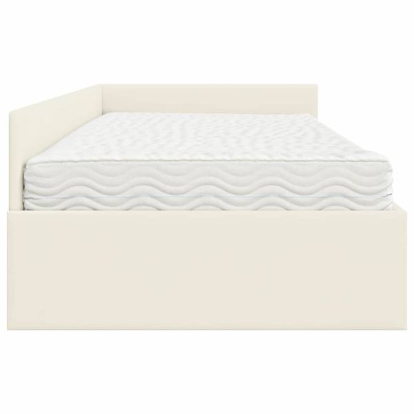 Ъглова рамка за легло с матрак Друг с таблото 2 pcs Крем Кадифе