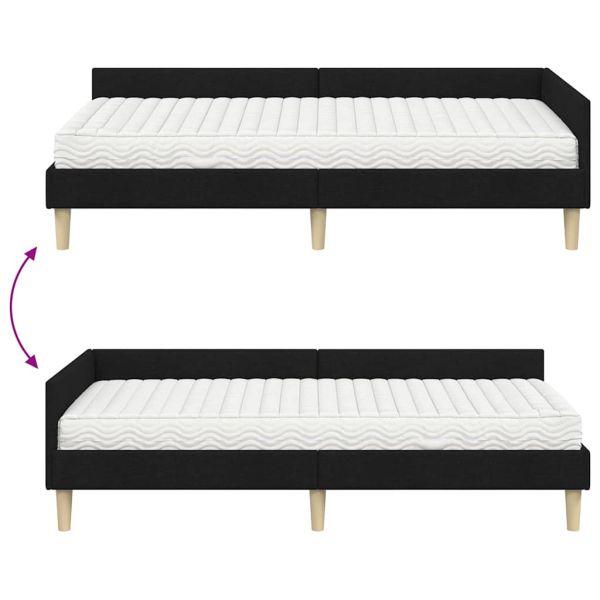 Ъглова рамка за легло с матрак Друг 2 pcs Зелен текстил