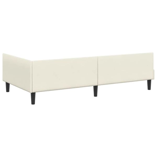 Ъглова рамка за легло с матрак Друг с таблото 2 pcs Крем Кадифе