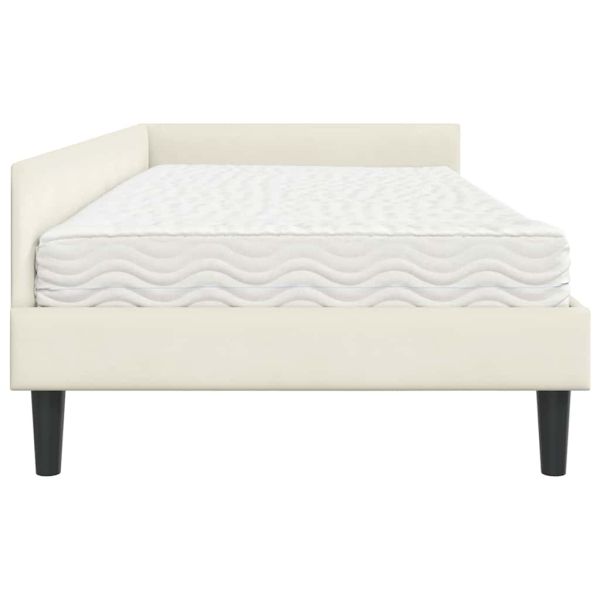 Ъглова рамка за легло с матрак Друг с таблото 2 pcs Крем Кадифе