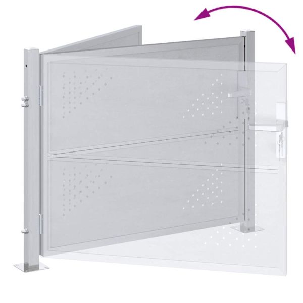Градинска врата Сребрист 100 x 75 cm Неръждаема стомана