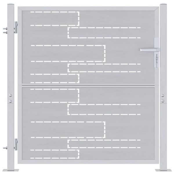 Градинска врата Сребрист 96 x 100 cm Неръждаема стомана