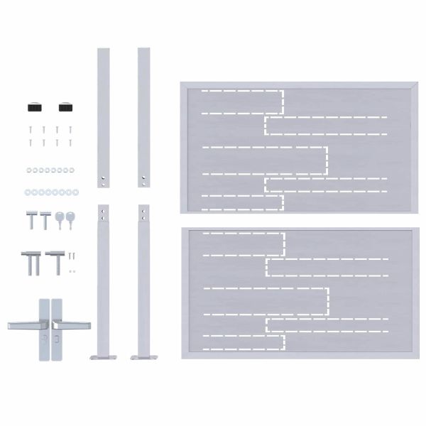 Градинска врата Сребрист 96 x 100 cm Неръждаема стомана