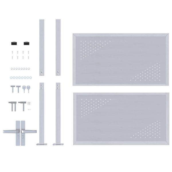 Градинска врата Сребрист 95 x 100 cm Неръждаема стомана