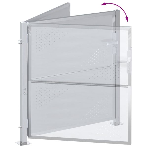 Градинска врата Сребрист 95 x 100 cm Неръждаема стомана