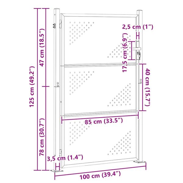 Градинска врата Сребрист 100 x 125 cm Неръждаема стомана