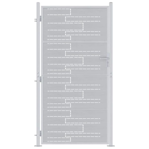 Градинска врата Сребрист 96 x 180 см Неръждаема стомана