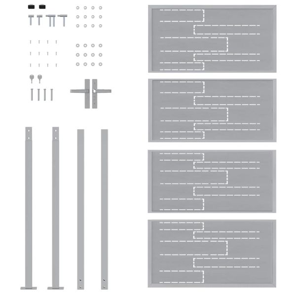 Градинска врата Сребрист 96 x 180 см Неръждаема стомана