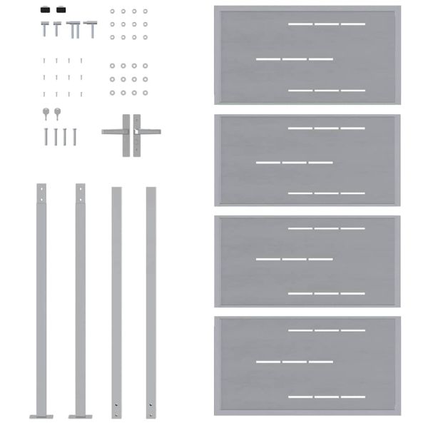 Градинска врата Сребрист 96 x 180 см Неръждаема стомана