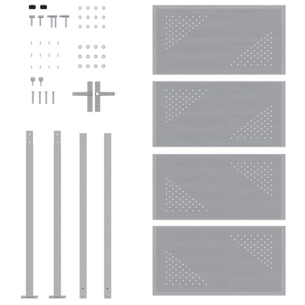 Градинска врата Сребрист 96 x 180 см Неръждаема стомана