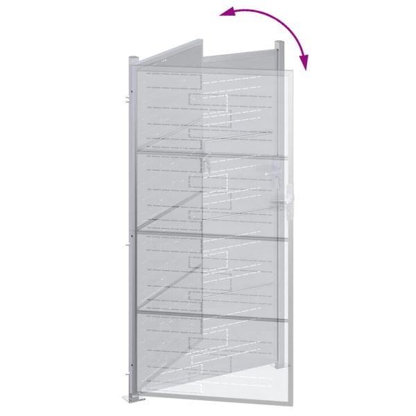 Градинска врата Сребрист 96 x 200 см Неръждаема стомана