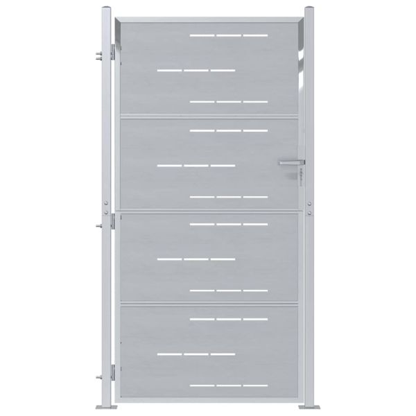 Градинска врата Сребрист 96 x 200 см Неръждаема стомана