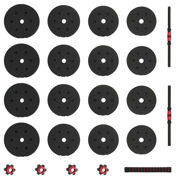 Комплект 2 в 1 дъмбел Черен и Червен 121 x 19,5 x 19,5 см