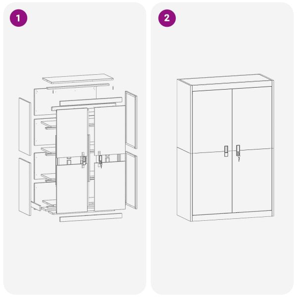Шкаф за съхранение 2 pcs Горчично жълто 90 x 40 x 140 cm