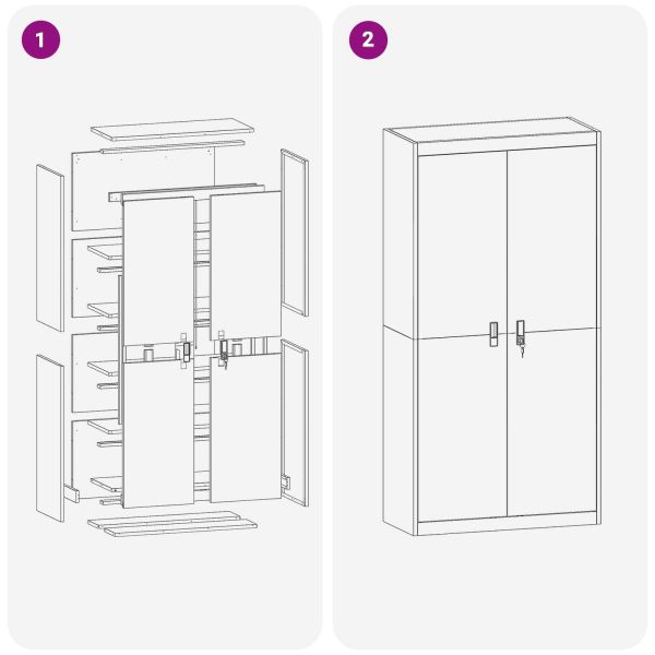 Шкаф за съхранение 2 pcs Маслинено зелено 90 x 40 x 180 cm
