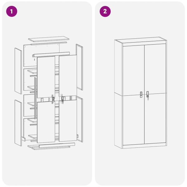 Шкаф за съхранение 2 pcs Маслинено зелено 90 x 40 x 200 см