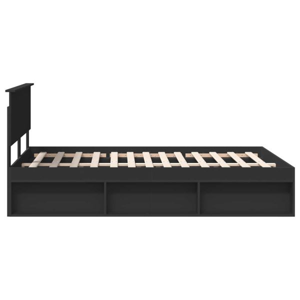 Рамка за легло с таблото Черно 140 x 200 cm Инженерно дърво