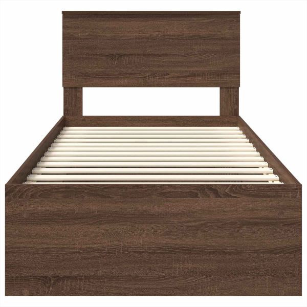 Рамка за легло с таблото Кафяв дъб 90 x 200 cm Инженерно дърво