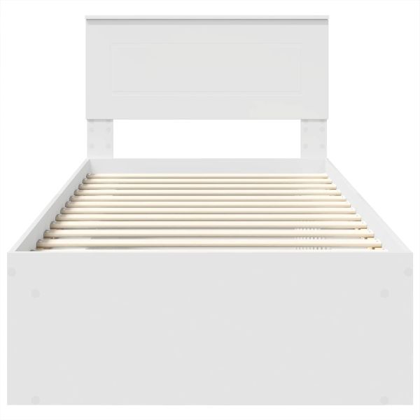 Рамка за легло с таблото Бяло 75 x 190 cm Инженерно дърво