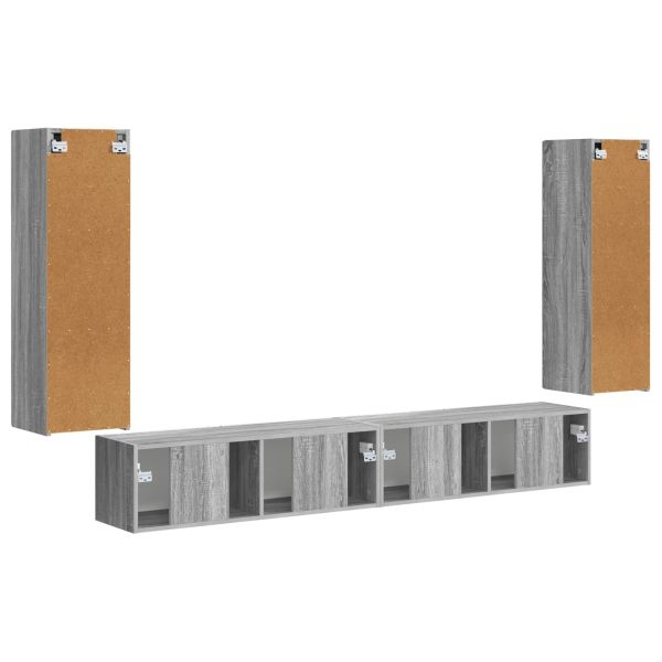 Монтиране на стена 4 pcs Сив Сонома