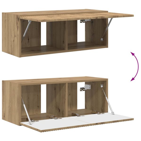 Комплект за стена на телевизор 4 pcs Дъб Инженерно дърво