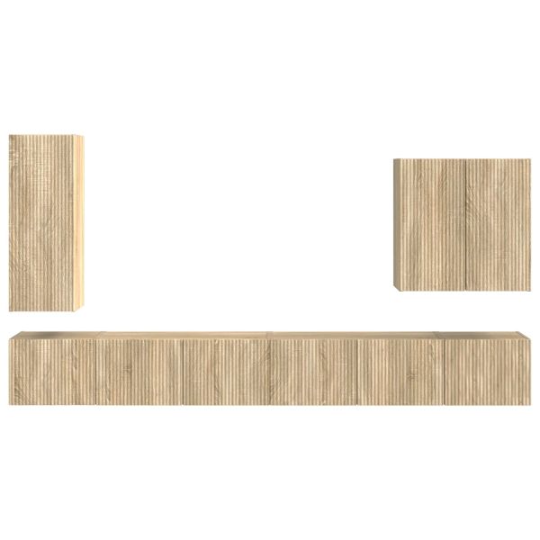 Монтиране на стена 6 pcs Сонома дъб