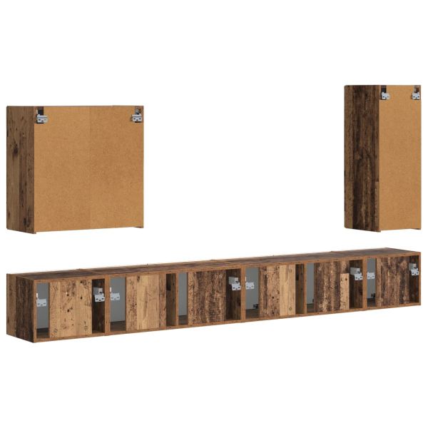 Монтиране на стена 6 pcs Старо дърво