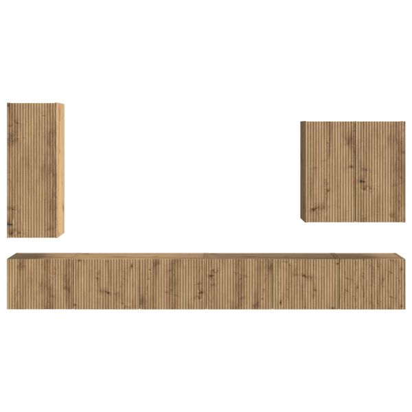 Монтиране на стена 6 pcs Дъб