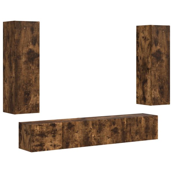 Комплект ТВ шкаф 3 pcs Димян дъб Инженерно дърво