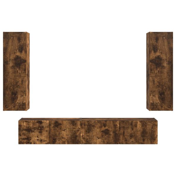 Комплект ТВ шкаф 3 pcs Димян дъб Инженерно дърво