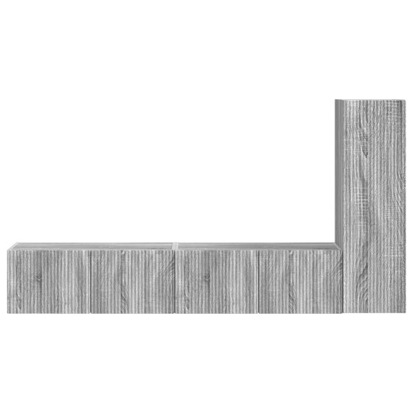 Комплект ТВ шкаф 2 pcs Сив Сонома Инженерно дърво