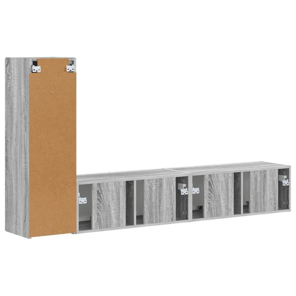 Комплект ТВ шкаф 2 pcs Сив Сонома Инженерно дърво