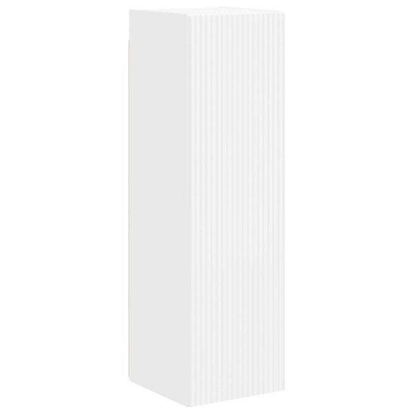 Комплект ТВ шкаф Монтиране на стена 4 pcs Бяло Инженерно дърво