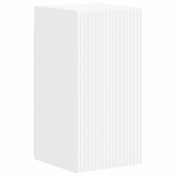 Комплект ТВ шкаф Монтиране на стена 4 pcs Бяло Инженерно дърво