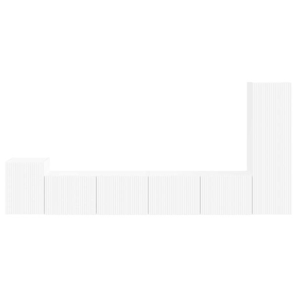 Комплект ТВ шкаф Монтиране на стена 3 pcs Бяло Инженерно дърво