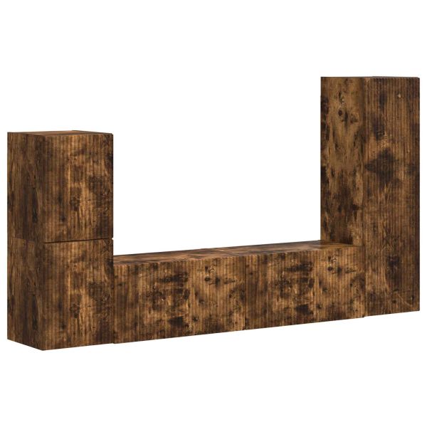 Комплект ТВ шкаф 4 pcs Димян дъб Инженерно дърво