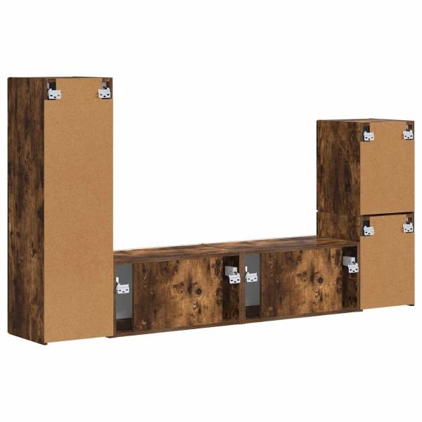 Комплект ТВ шкаф 4 pcs Димян дъб Инженерно дърво