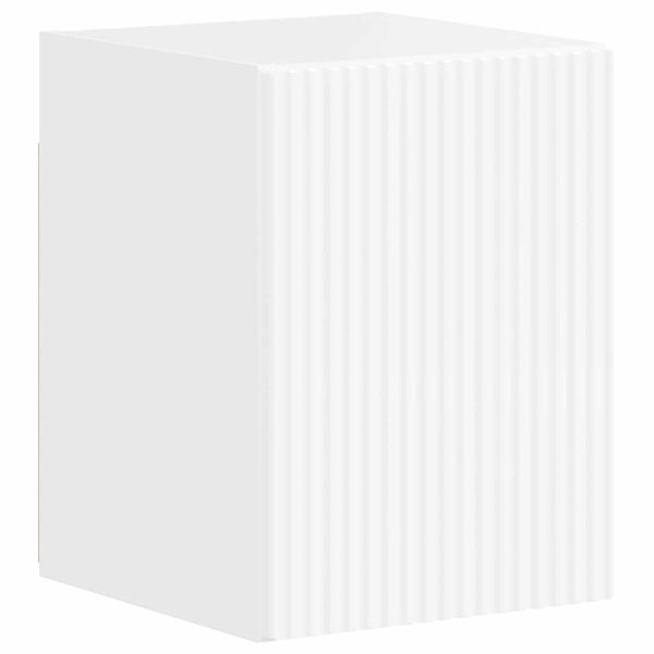 Комплект ТВ шкаф 4 pcs Лъскаво бяло Инженерно дърво